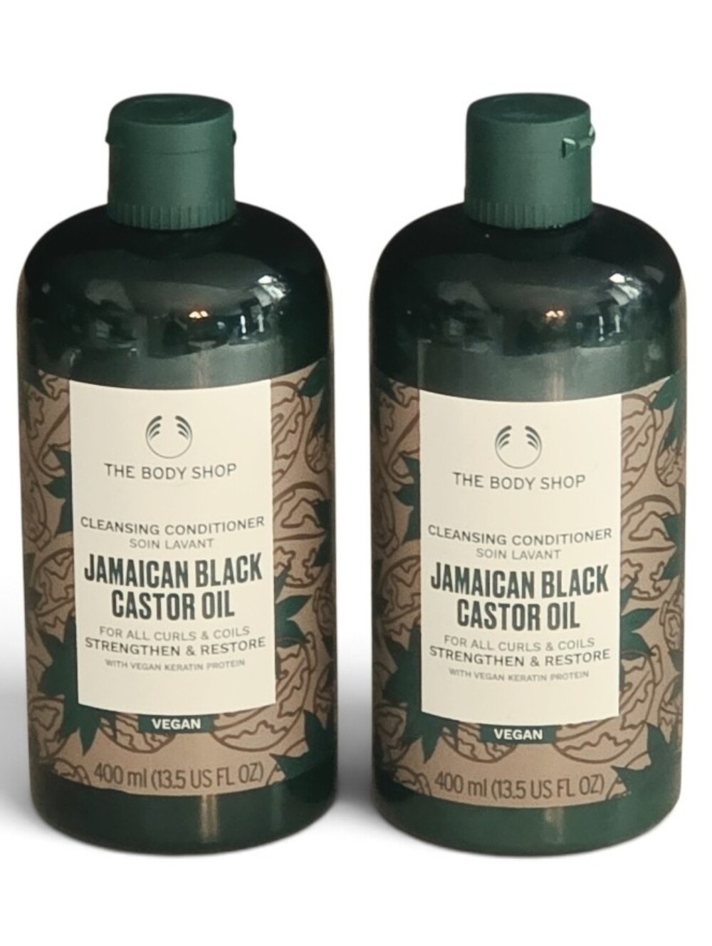 The Body Shop Jamaican Black Castor Oil Cleansing Conditioner ×2 Full Size 400ml